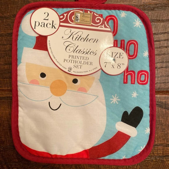 Santa Claus Kitchen Towels, Santa Claus Pot Holders & Santa Claus Oven Mitts Set - Picture 8 of 16